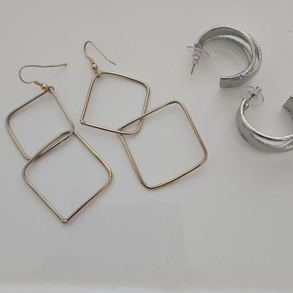 Guess Bundle Loop & Chandler Earrings Silver & Gold Plated - Picture 7 of 16